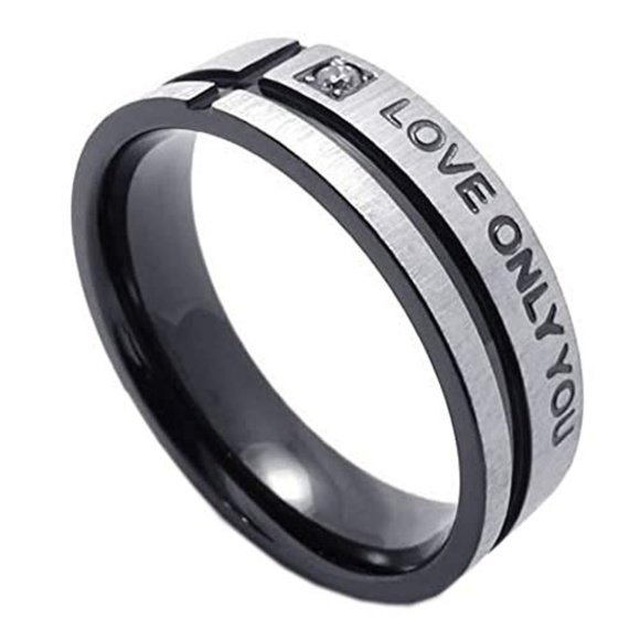 Mens Stainless Steel Love Only You Promise Ring - Picture 1 of 3